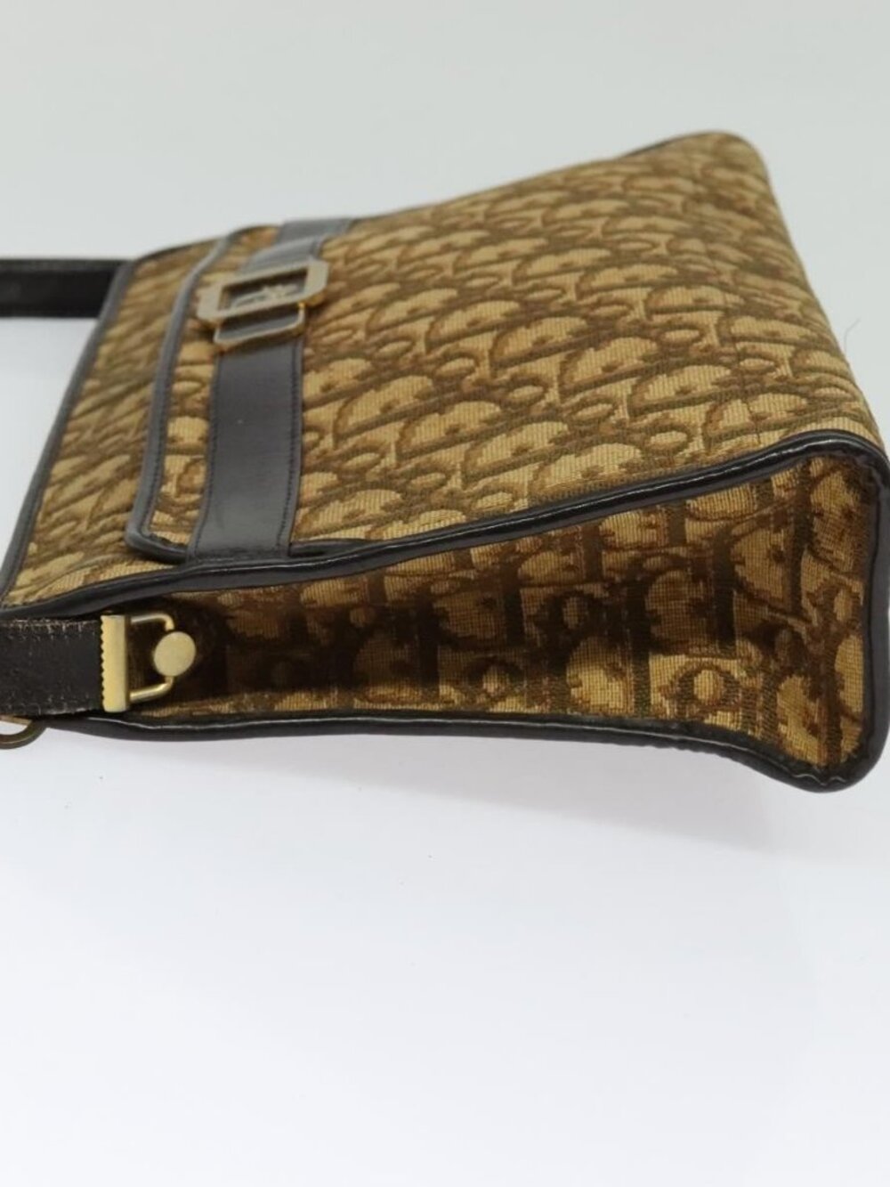 Christian Dior Trotter Canvas Shoulder Bag Beige Auth 126128 - Picture 4 of 16